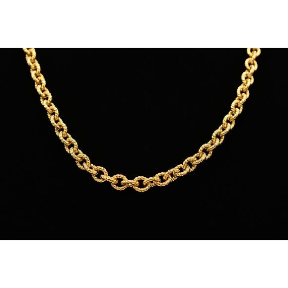 Givenchy Vintage Chain Necklace Metallic Yellow Gold Tone Chunky Signed Bin4B - Picture 1 of 12